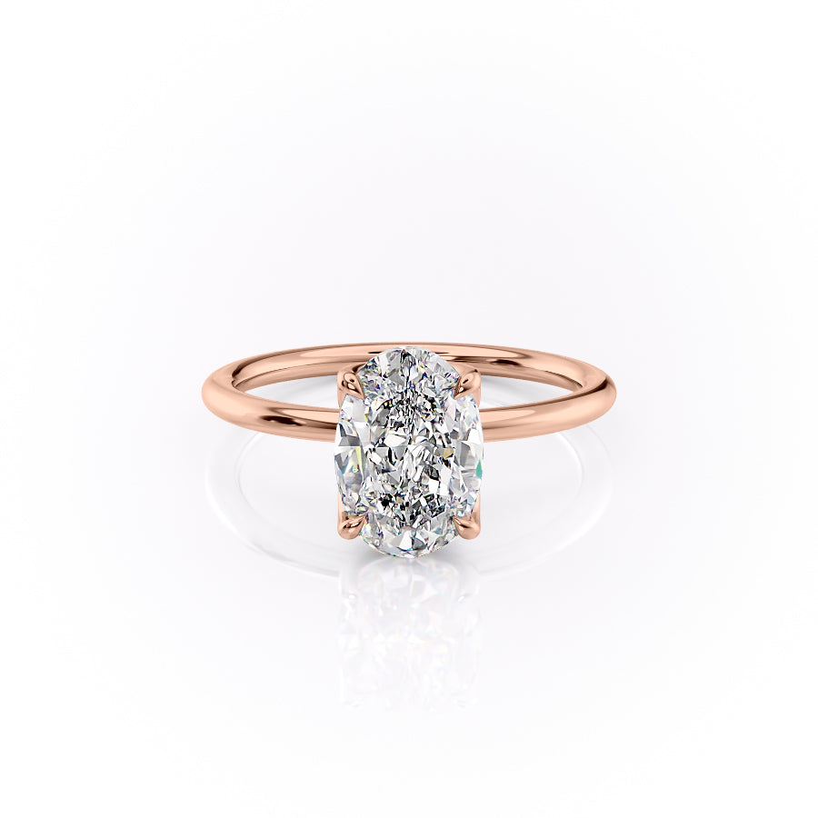 The Lisa Set With A 5 Carat Oval Moissanite