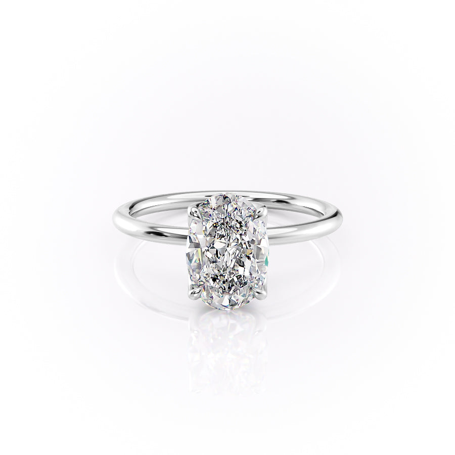 The Lisa Set With A 4 Carat Oval Moissanite