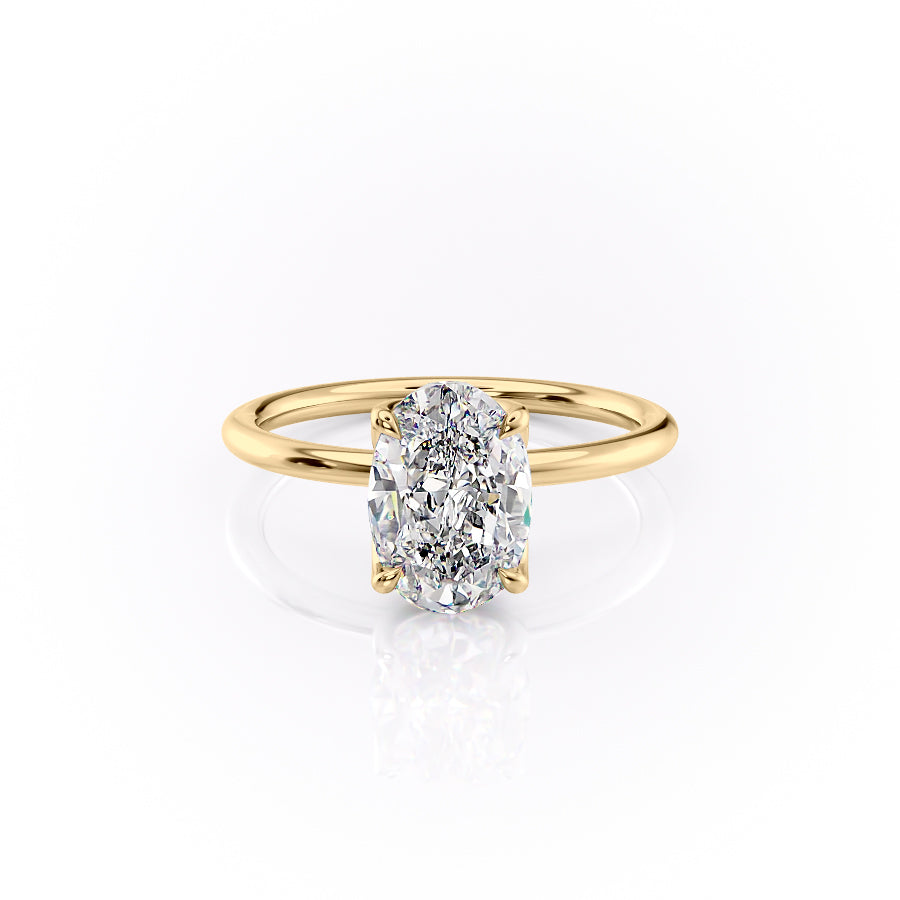The Lisa Set With A 1.5 Carat Oval Lab Diamond