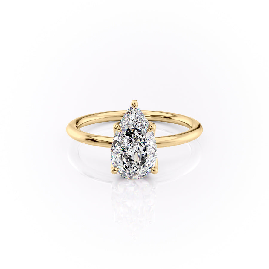 The Lisa Set With A 3 Carat Pear Lab Diamond