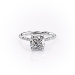 The Pave Lisa Set With A 1 Carat Cushion Moissanite