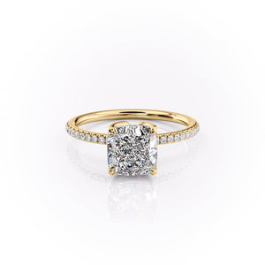 The Pave Lisa Set With A 2.5 Carat Cushion Lab Diamond