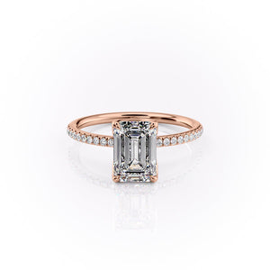 The Pave Lisa Set With A 2.5 Carat Emerald Lab Diamond