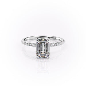 The Pave Lisa Set With A 1 Carat Emerald Lab Diamond