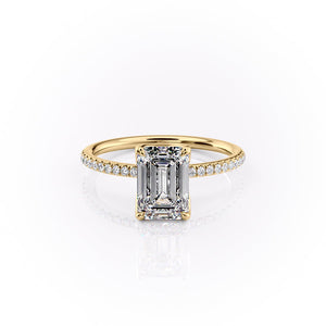 The Pave Lisa Set With A 2 Carat Emerald Lab Diamond