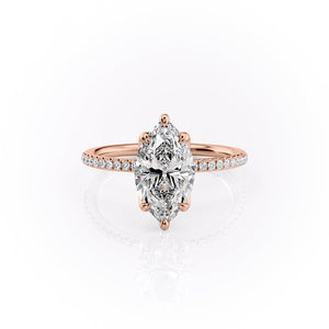 The Pave Lisa Set With A 3 Carat Marquise Lab Diamond