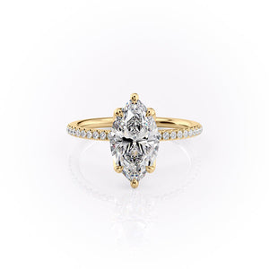The Pave Lisa Set With A 4 Carat Marquise Moissanite
