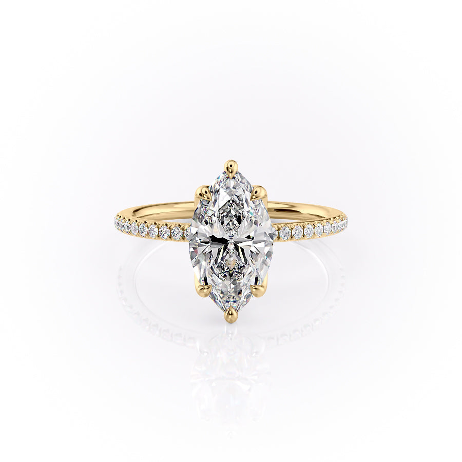 The Pave Lisa Set With A 2.5 Carat Marquise Lab Diamond