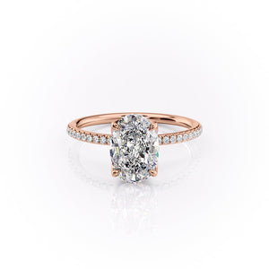 The Pave Lisa Set With A 3 Carat Oval Lab Diamond