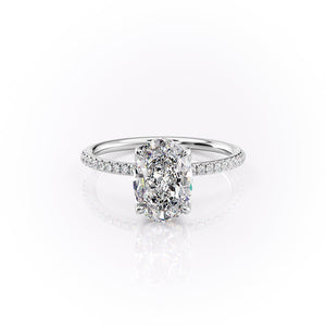 The Pave Lisa Set With A 2 Carat Oval Lab Diamond