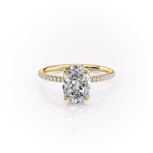 The Pave Lisa Set With A 2 Carat Oval Lab Diamond