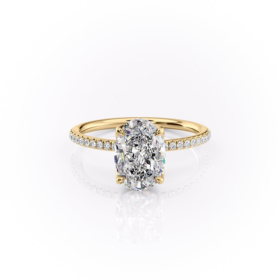 The Pave Lisa Set With A 2.5 Carat Oval Lab Diamond