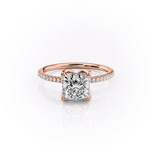 The Pave Lisa Set With A 2.5 Carat Princess Lab Diamond