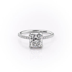 The Pave Lisa Set With A 1.5 Carat Princess Lab Diamond