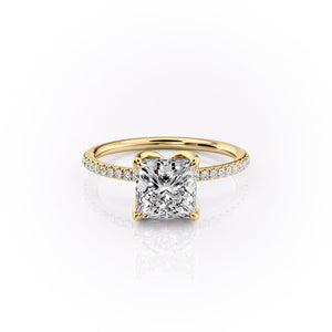 The Pave Lisa Set With A 1 Carat Princess Lab Diamond
