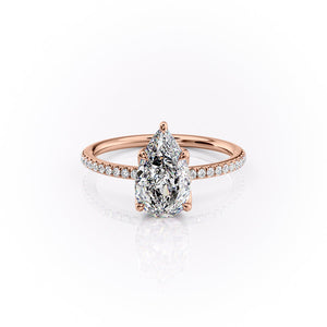 The Pave Lisa Set With A 3 Carat Pear Moissanite