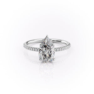 The Pave Lisa Set With A 2 Carat Pear Moissanite