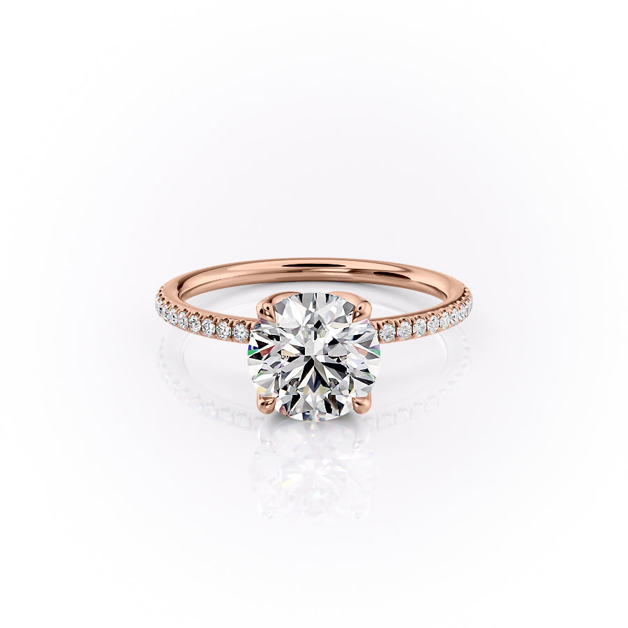 The Pave Lisa Set With A 5 Carat Round Moissanite
