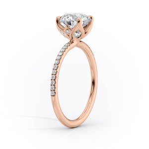 The Pave Lisa Set With A 1.5 Carat Round Lab Diamond