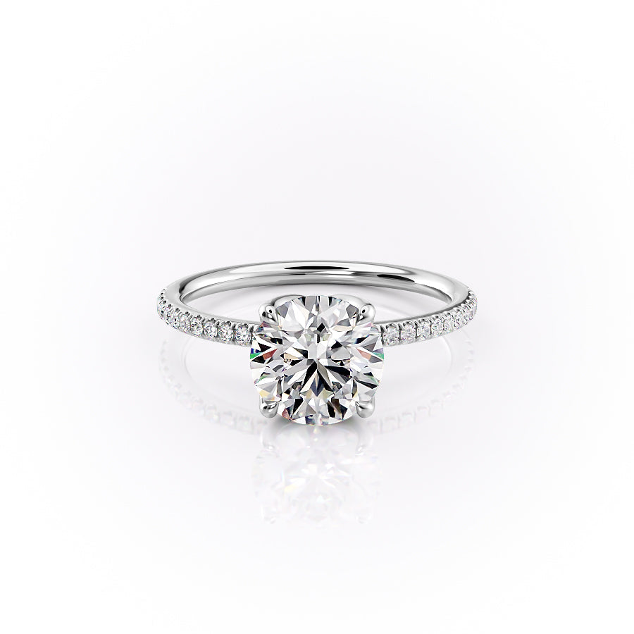 The Pave Lisa Set With A 2.5 Carat Round Lab Diamond