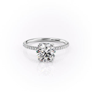 The Pave Lisa Set With A 2.5 Carat Round Lab Diamond
