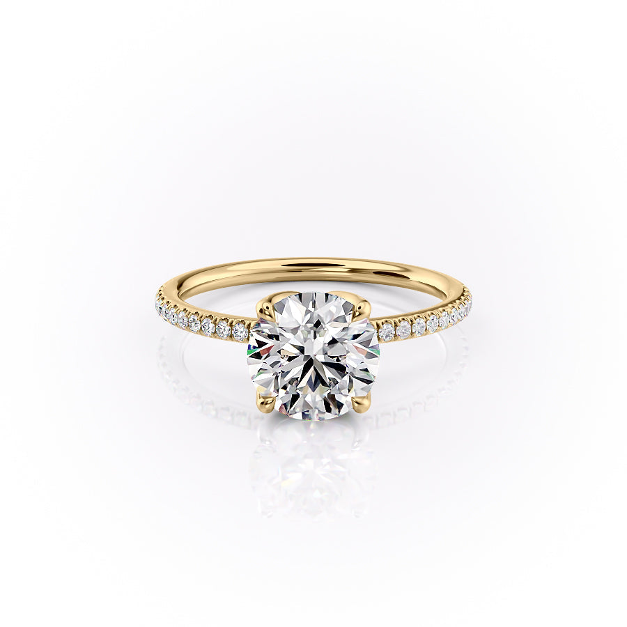 The Pave Lisa Set With A 4 Carat Round Moissanite