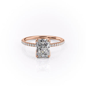The Pave Lisa Set With A 3 Carat Radiant Moissanite