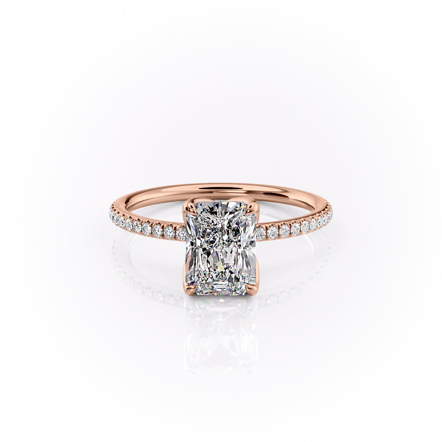 The Pave Lisa Set With A 4 Carat Radiant Moissanite
