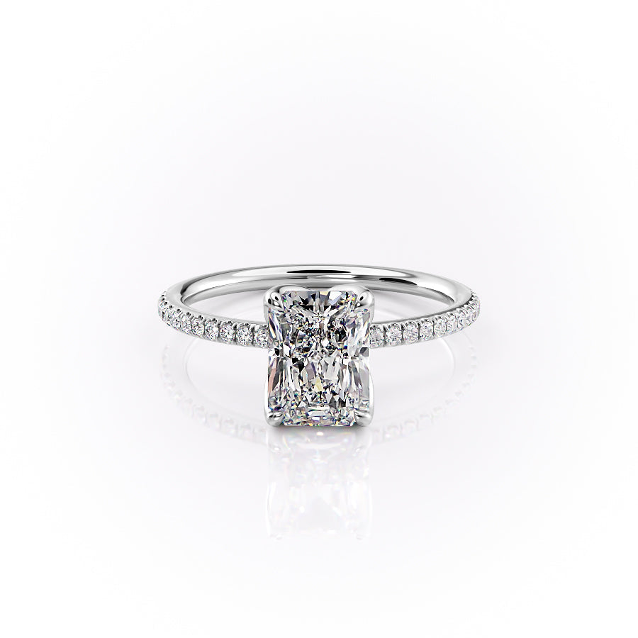 The Pave Lisa Set With A 2 Carat Radiant Lab Diamond