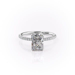The Pave Lisa Set With A 1 Carat Radiant Moissanite
