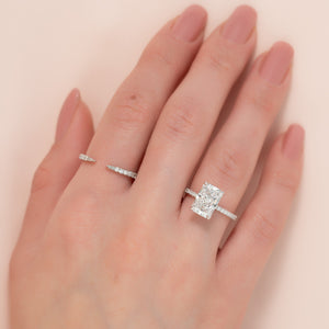 The Pave Lisa Set With A 1 Carat Radiant Lab Diamond