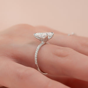 The Pave Lisa Set With A 1 Carat Radiant Lab Diamond