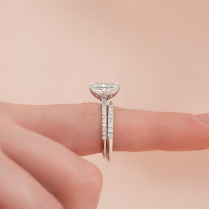 The Pave Lisa Set With A 1 Carat Radiant Lab Diamond