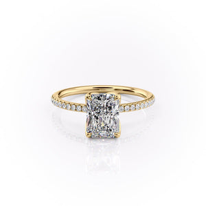 The Pave Lisa Set With A 2 Carat Radiant Moissanite