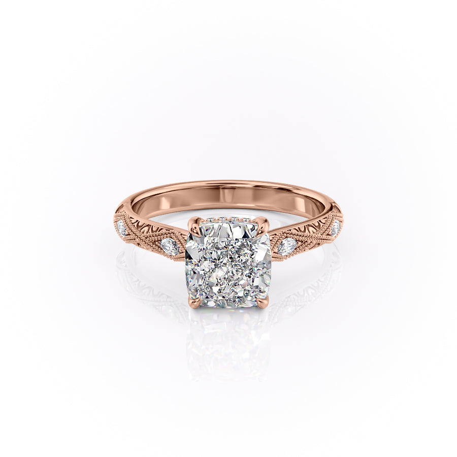 The Claudia Set With A 2 Carat Cushion Lab Diamond