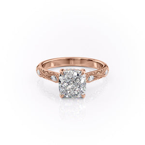 The Claudia Set With A 2.5 Carat Cushion Lab Diamond