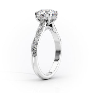 The Claudia Set With A 2.5 Carat Cushion Lab Diamond