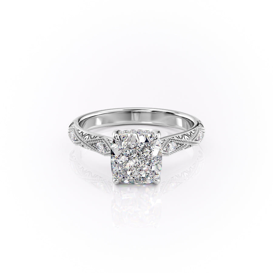 The Claudia Set With A 1 Carat Cushion Lab Diamond