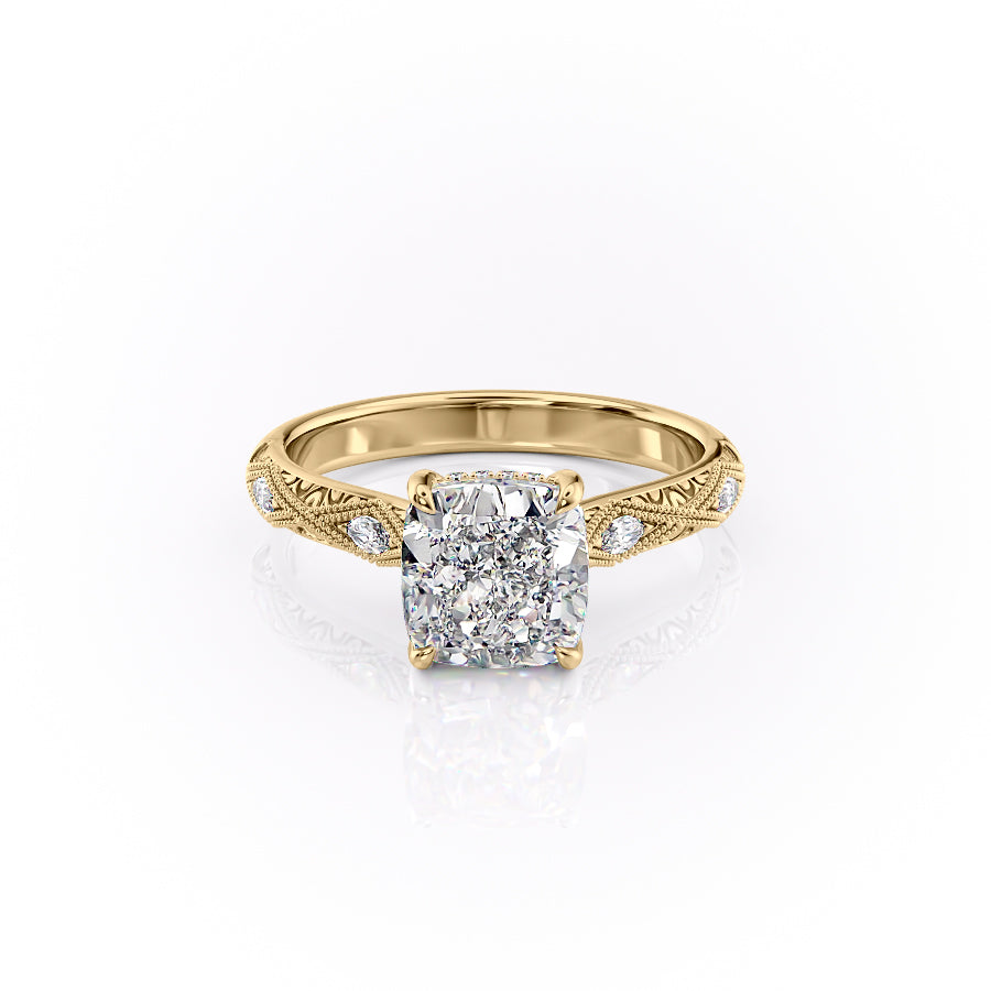 The Claudia Set With A 2 Carat Cushion Lab Diamond