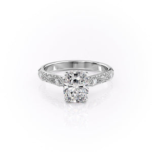 The Claudia Set With A 3 Carat Elongated Cushion Lab Diamond