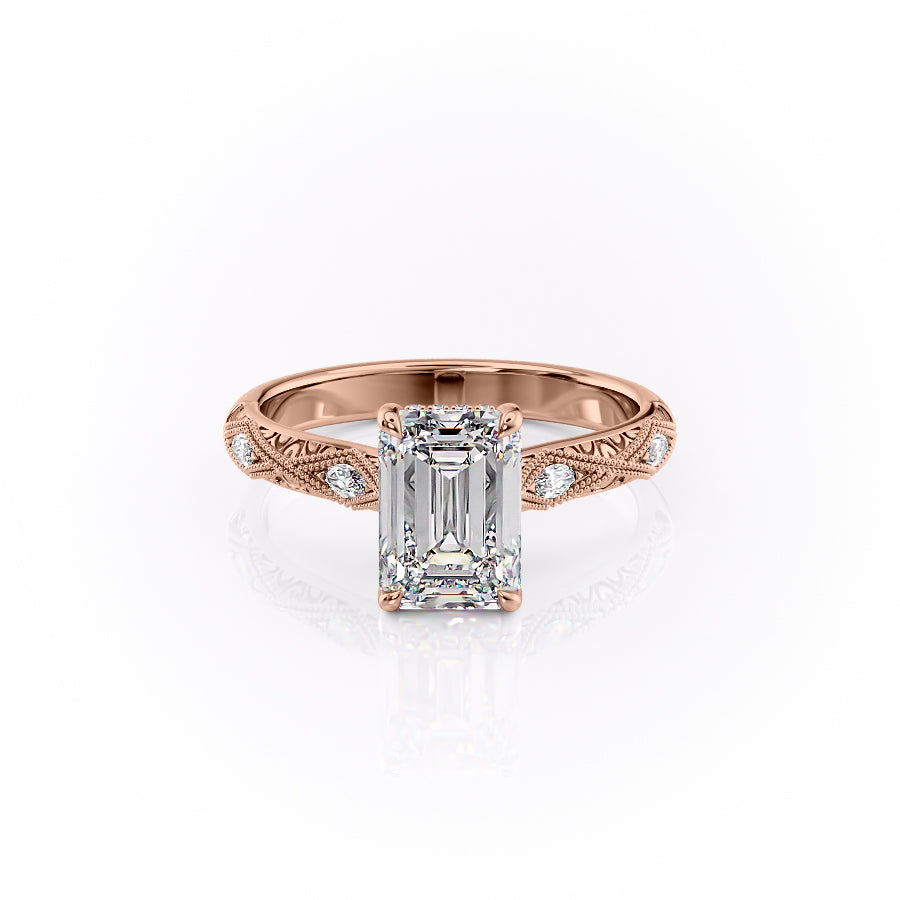 The Claudia Set With A 1.5 Carat Emerald Lab Diamond