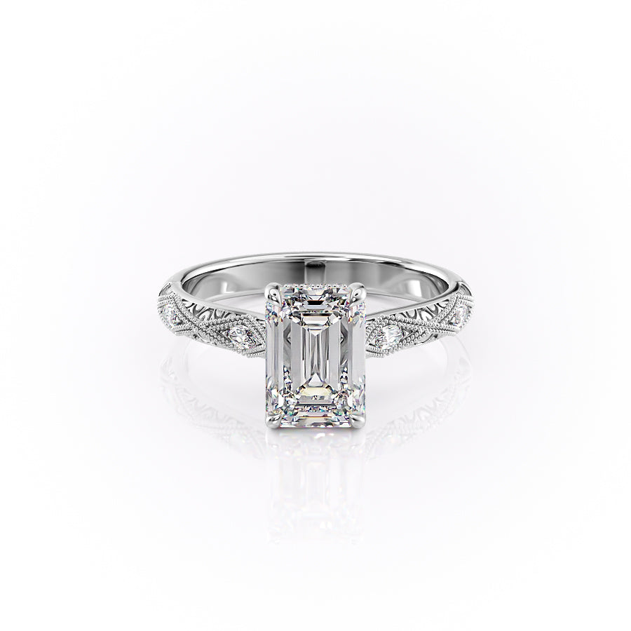 The Claudia Set With A 3 Carat Emerald Lab Diamond