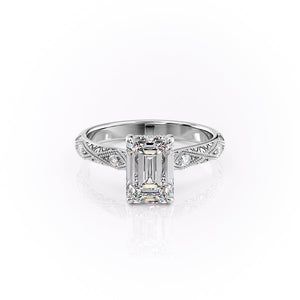 The Claudia Set With A 3 Carat Emerald Lab Diamond