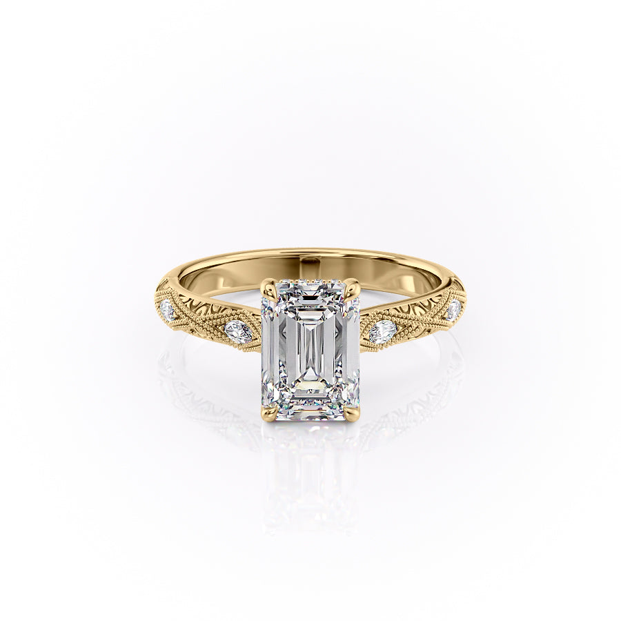 The Claudia Set With A 2 Carat Emerald Lab Diamond