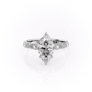 The Claudia Set With A 1 Carat Marquise Lab Diamond