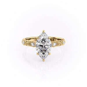The Claudia Set With A 3 Carat Marquise Lab Diamond