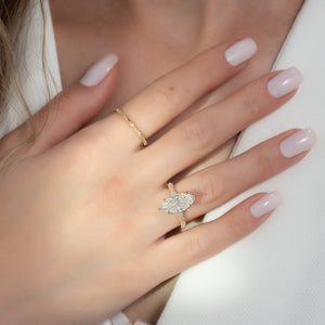 The Claudia Set With A 1.5 Carat Marquise Lab Diamond