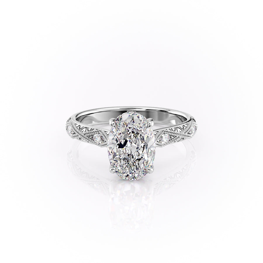 The Claudia Set With A 2.5 Carat Oval Lab Diamond