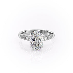 The Claudia Set With A 1 Carat Oval Lab Diamond