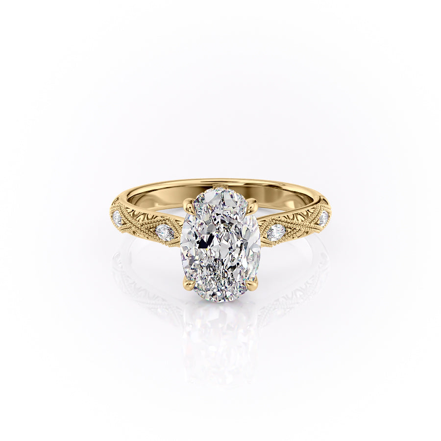 The Claudia Set With A 2.5 Carat Oval Lab Diamond